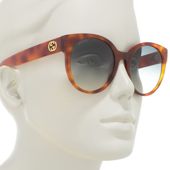 NEW Gucci Oversized Round Sunglasses Havanna Signature Logo NWT & Case - Picture 1 of 8